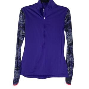 Nike Pro M Dri-FIT Purple 1/4 Zip Long Sleeve Jacket Sleeve Athletic Women's